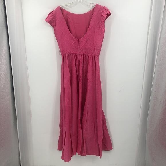 Dessy Creations VINTAGE Round Neck Fit Flare Party Dress Cap Short Sleeves SZ 10 - Picture 2 of 9